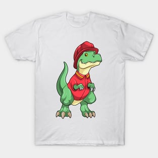 Dinosaur as Firefighter with Fire helmet T-Shirt